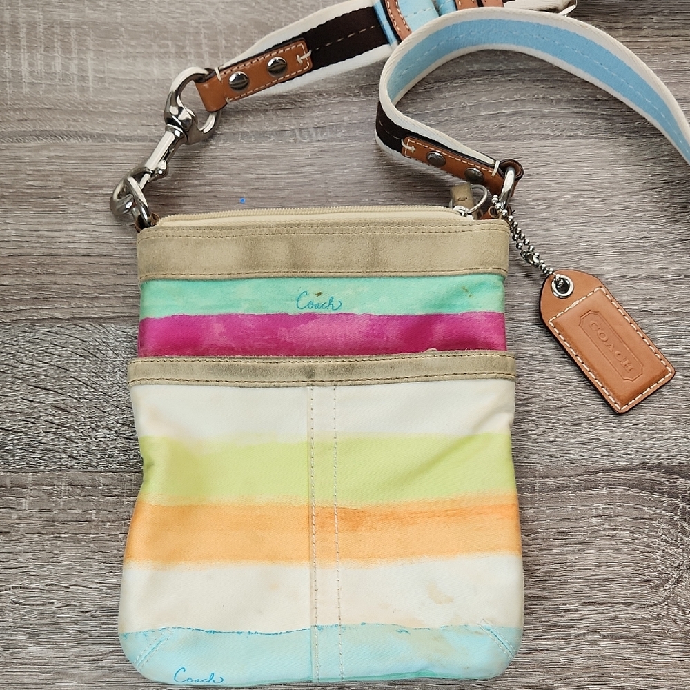 Coach Colorful Stripe Crossbody Bag